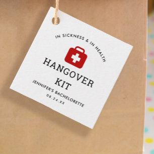 Bachelorette Party Hangover Kit Favour Tags