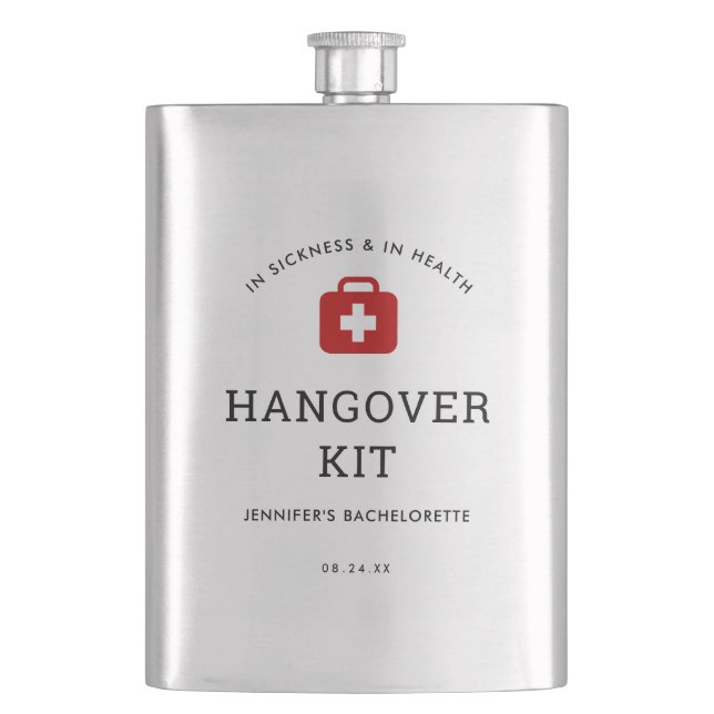 Bachelorette Party Hangover Kit Hip Flask (Front)