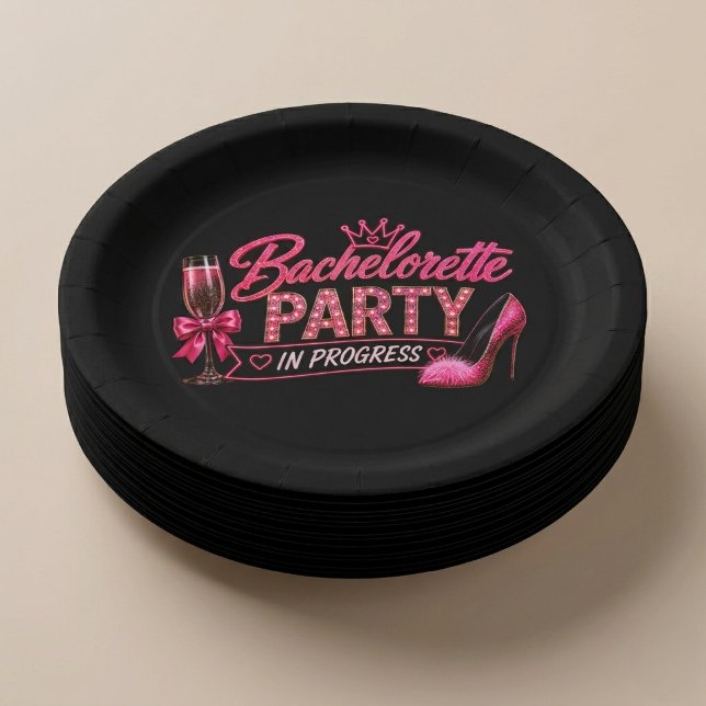 Bachelorette Party In Progress Paper Plate (Creator Uploaded)