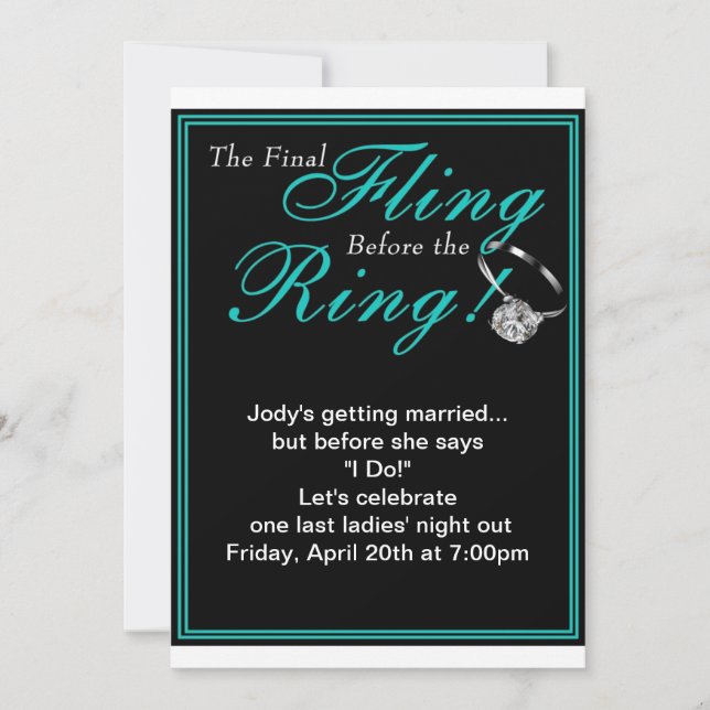 Bachelorette Party Invitation (Front)
