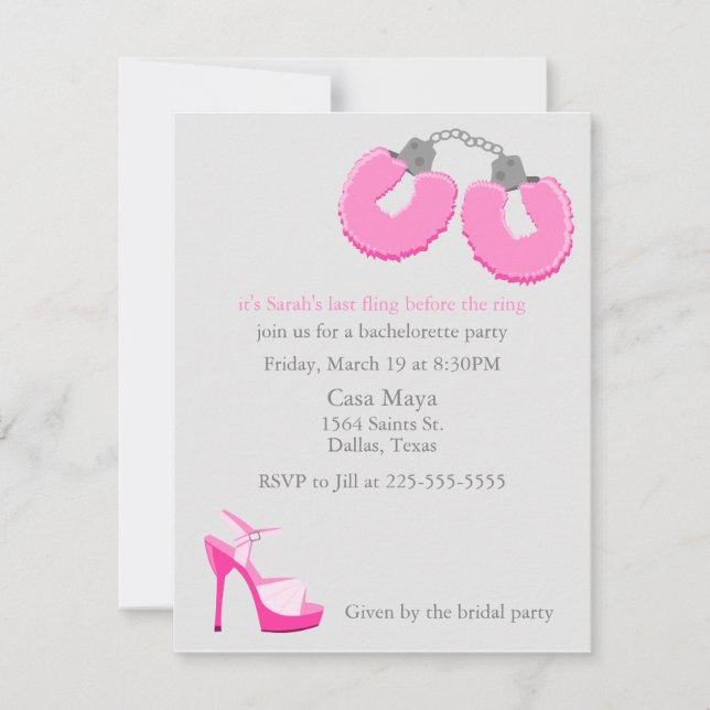 Bachelorette Party Invitation (Front)