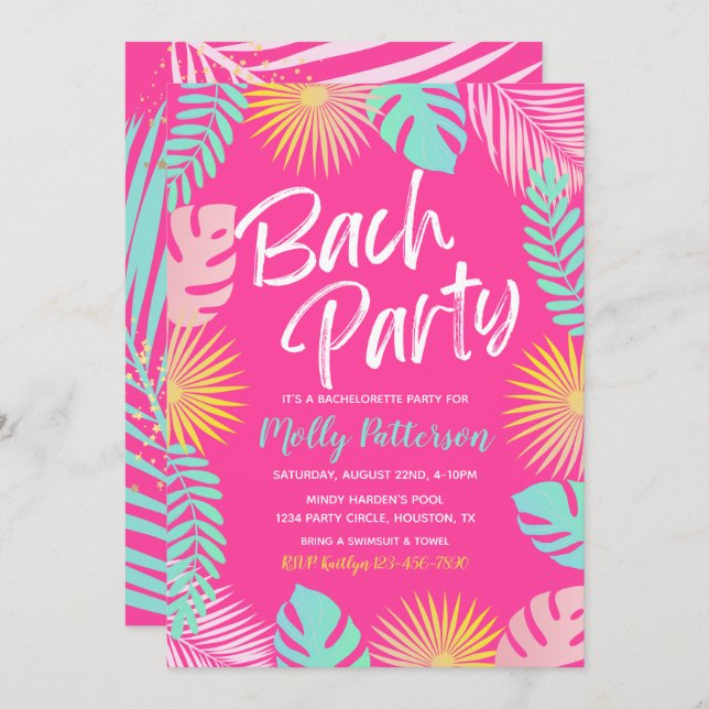 Bachelorette Party Invitation | Bachelorette Pool  (Front/Back)