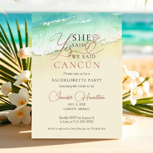 Bachelorette Party Invitation   Cancun Beach