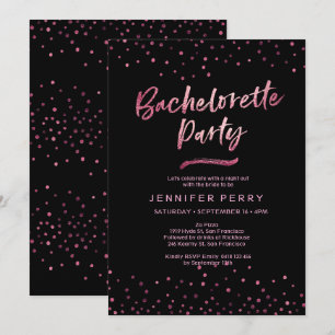 Bachelorette Party Invitation Pink glitter foil