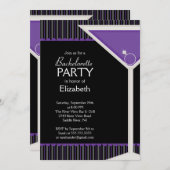Bachelorette Party Invitation Purple Martini Glass (Front/Back)