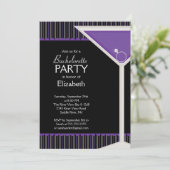Bachelorette Party Invitation Purple Martini Glass (Standing Front)