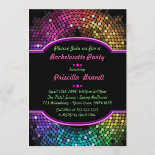 Bachelorette Party invitation, trendy, chic, Disco Invitation