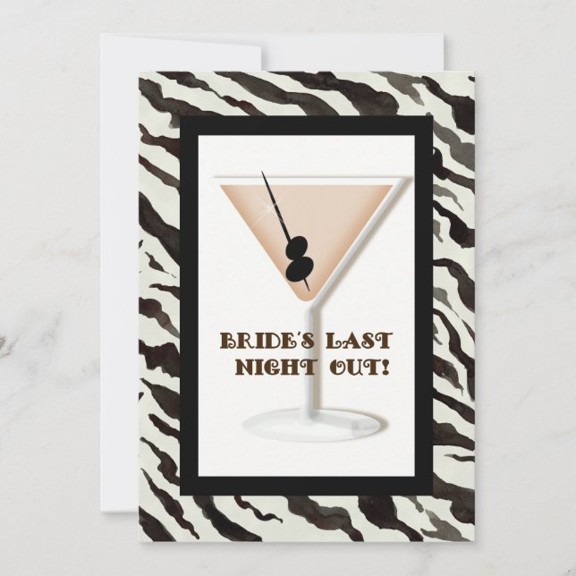 Bachelorette Party Invitation - Zebra 'n Leopard (Front)