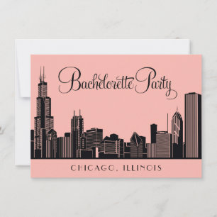 Bachelorette Party Invitations   Chicago Skyline