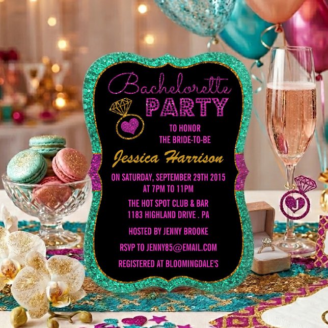 Bachelorette Party Invitations - Glitter Effect (Creator Uploaded)
