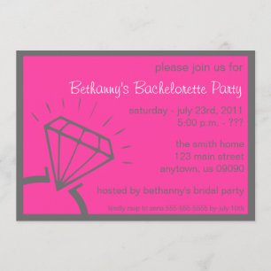 Bachelorette Party Invite (Diamond Ring Pink)