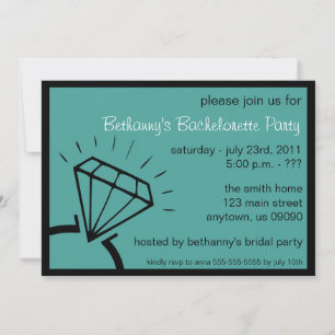 Bachelorette Party Invite (Diamond Ring Teal)