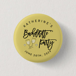 Bachelorette Party Island Citrus Yellow Buttons