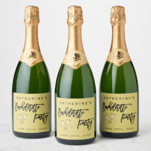 Bachelorette Party Island Citrus Yellow Sparkling Wine Label