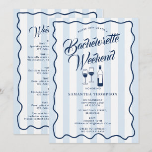 Bachelorette Party Itinerary Bach Weekend Wine Invitation