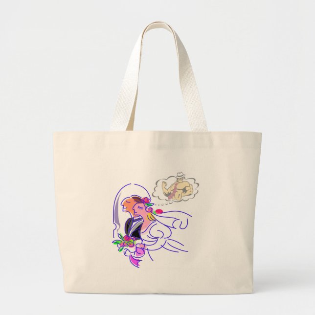 Bachelorette Party Large Tote Bag (Front)