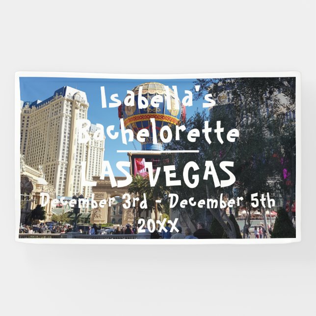 Bachelorette Party Las Vegas Strip Casino Name Banner (Horizontal)