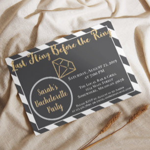 Bachelorette Party Last Fling Before the Ring Invitation