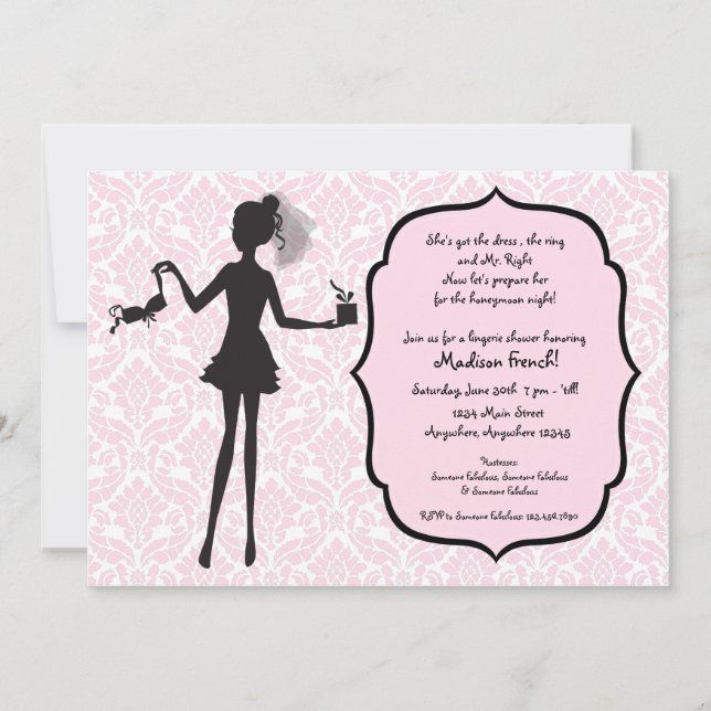 Bachelorette Party Lingerie Shower Invitation (Front)