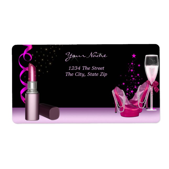 Bachelorette Party Lipstick Pink Shoes Champagne (Front)