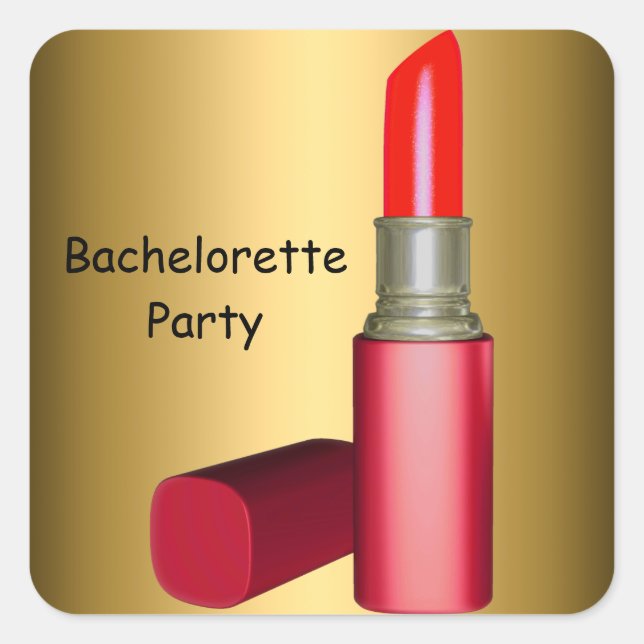 Bachelorette Party LipStick wedding Bachelorette Square Sticker (Front)