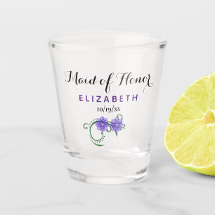 Bachelorette Party Maid of Honour Wedding Purple Shot Glass