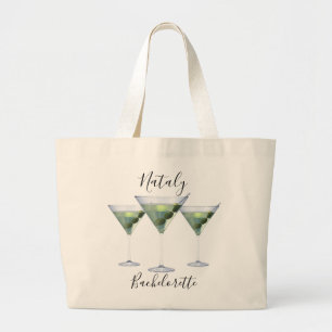 Bachelorette Party martini cocktails Large Tote Bag