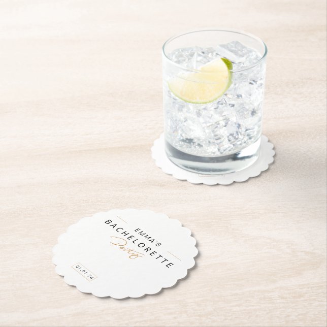 Bachelorette Party | Minimalist Bridesmaid Paper Coaster (Insitu)