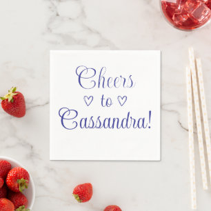 Bachelorette Party Modern Blue Cheers to Napkin