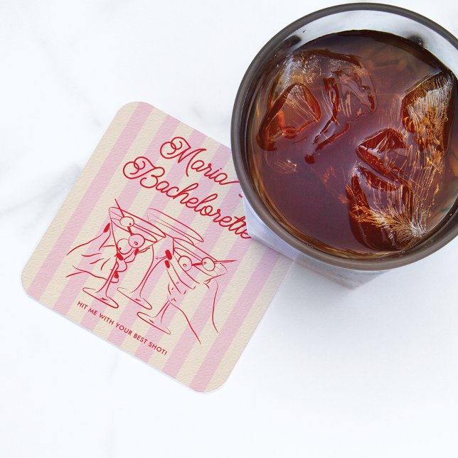 Bachelorette Party Modern Pink Coaster (Creator Uploaded)