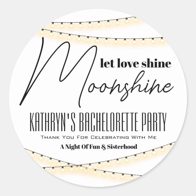Bachelorette Party Moonshine Favour Label (Front)