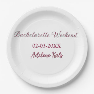 bachelorette party name maron date bridal shower s paper plate