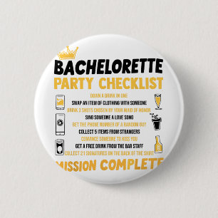 Bachelorette Party Naughty Games Checklist Bride B 6 Cm Round Badge