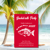 Bachelorette Party "O-fish-ally Hooked" Cherry Red