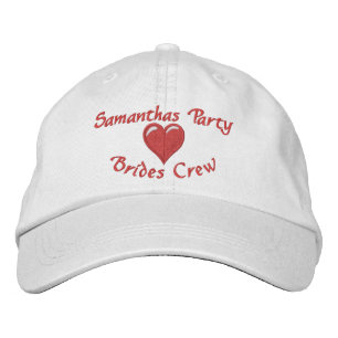 Bachelorette party personalised heart embroidered hat