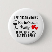 Bachelorette Party Pin Badge - Buy Me a Drink