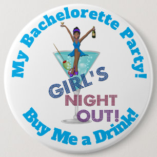 Bachelorette Party Pinback Button, HUGE 6 in Cm Round Badge