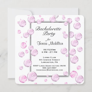 Bachelorette Party Pink Bubbles Invitation