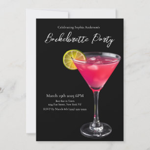 Bachelorette Party-Pink Cocktail Invitation