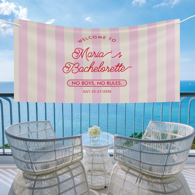 Bachelorette Party Pink Modern  Welcome Banner (Creator Uploaded)