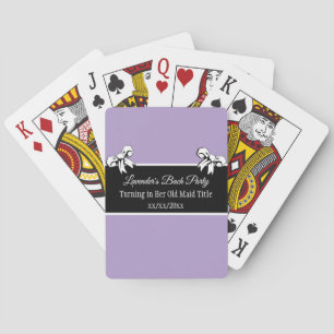 Bachelorette Party Poker Lavender Bows Personalise Playing Cards