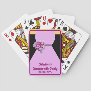 Bachelorette Party Poker Lavender Bridesmaid Gown Playing Cards