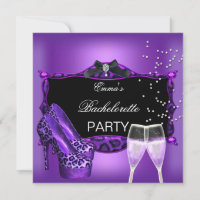 Bachelorette Party Purple Leopard Black Shoes 3