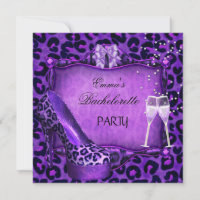 Bachelorette Party Purple Leopard Black Shoes