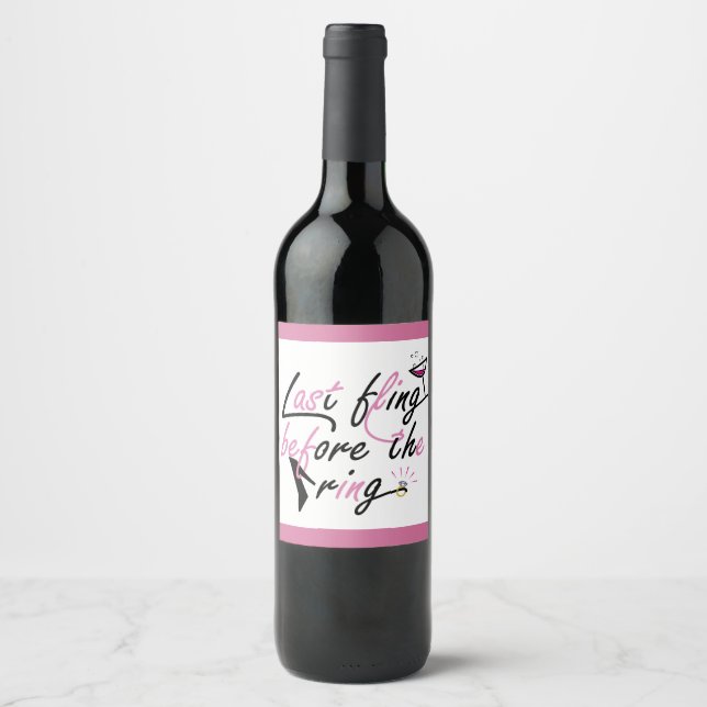 Bachelorette party quote wine label (Front)