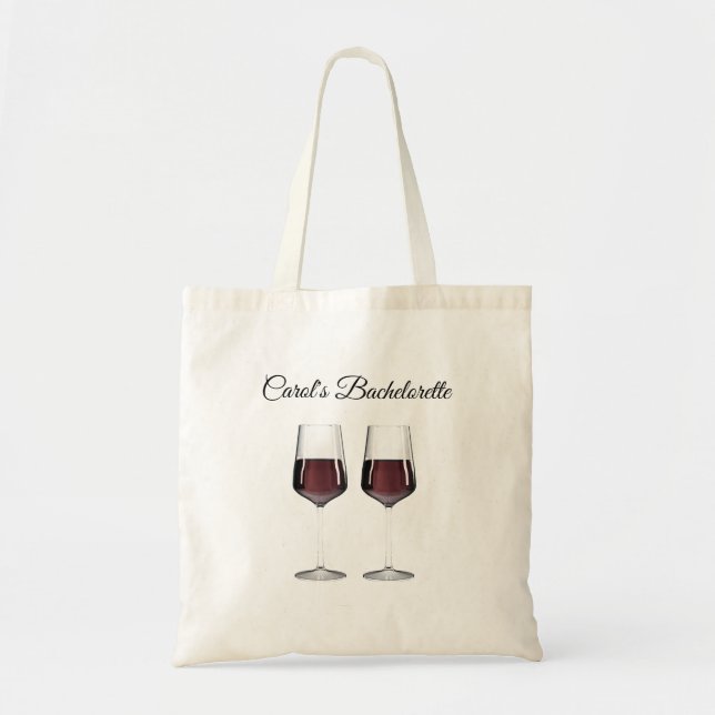 Bachelorette Party red wine glasses Tote Bag (Front)