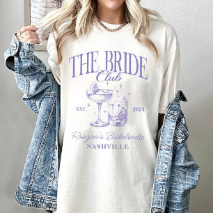 Bachelorette Party Retro Cocktail Purple Bride T-Shirt