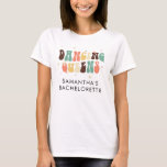 Bachelorette Party Retro Dancing Queens Custom T-Shirt<br><div class="desc">Custom Bachelorette Party Retro Dancing Queens T-Shirt you can customise with the bride's name. Perfect matching bride party retro design shirt. Use our “Design Tool” for further customisation.</div>