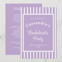 Bachelorette Party Retro Modern LightPurple Classy