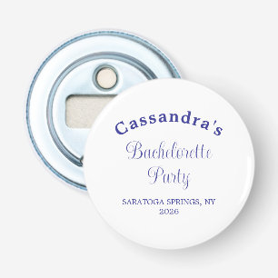 Bachelorette Party Retro Modern Royal Blue Classy Bottle Opener